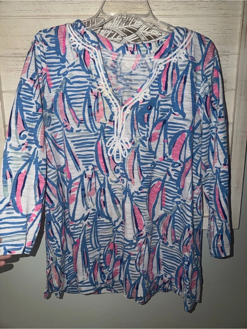 Lilly Pulitzer Kaia Knit Tunic Women's Blue & Pink Tunic L